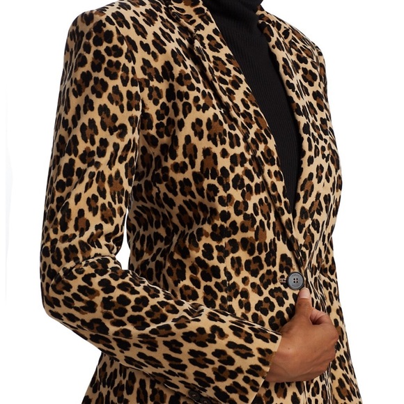 FRAME Classic Cheetah-Print Velvet Blazer - Picture 6 of 9
